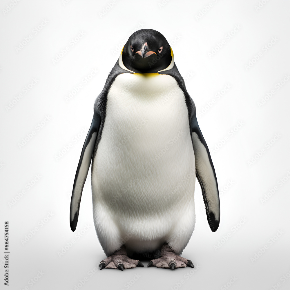 Obraz premium Penguin Realistic Style White Background