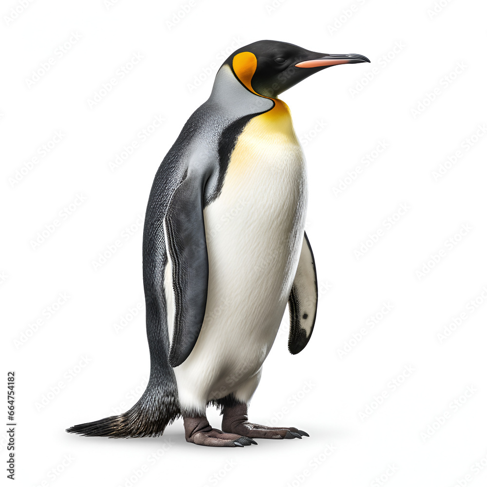 Fototapeta premium Penguin Realistic Style White Background