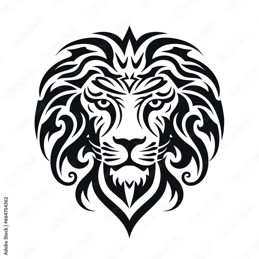 Fototapeta premium Lion head tribal tattoo celtic symbol 