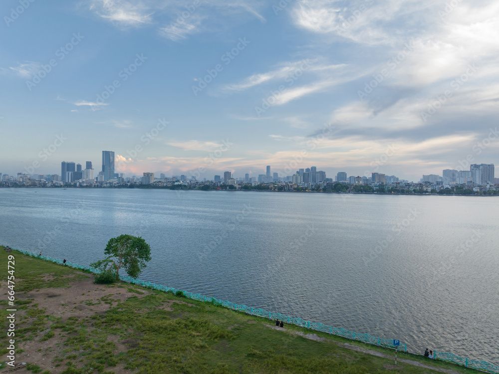 Lonely tree in Ho Tay West Lake