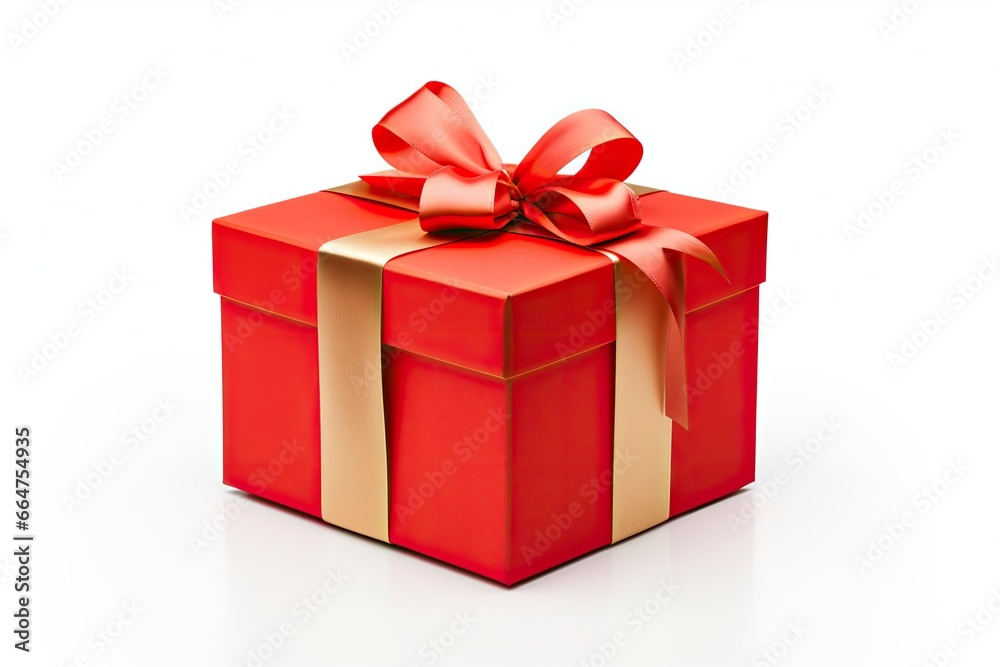Gift box with red ribbon isolated on white background. Gift box with red ribbon isolated on white background.