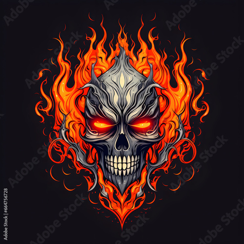 Skull with a haunted mask