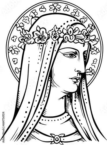 Saint Rita of Cascia illustration
 photo
