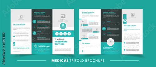 Medical Trifold Brochure Template | Healthcare Folded Brochure Template | Easy to edit everting