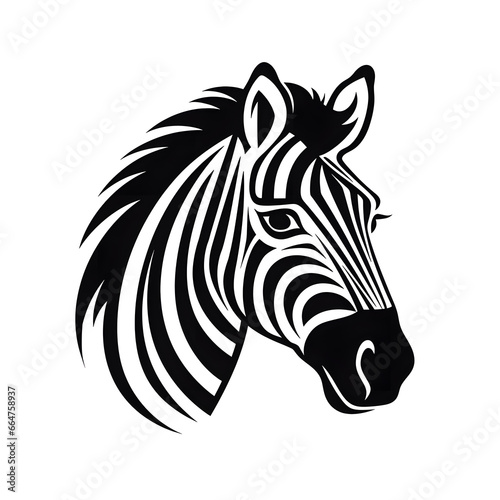 Zebra head tshirt tattoo design dark art illustration  isolated on white