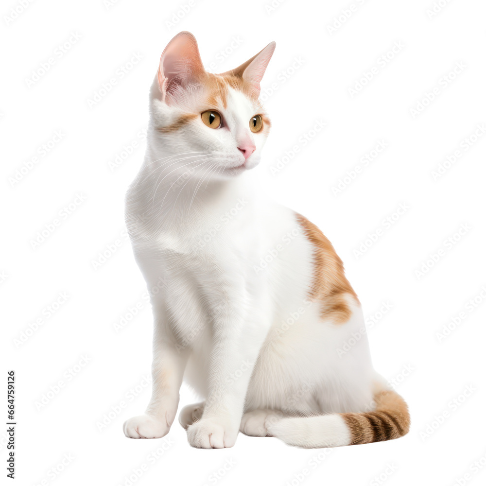 japanese bobtail cat  isolated on transparent background,transparency 