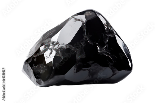 Obsidian stone isolated on transparent background,transparency 