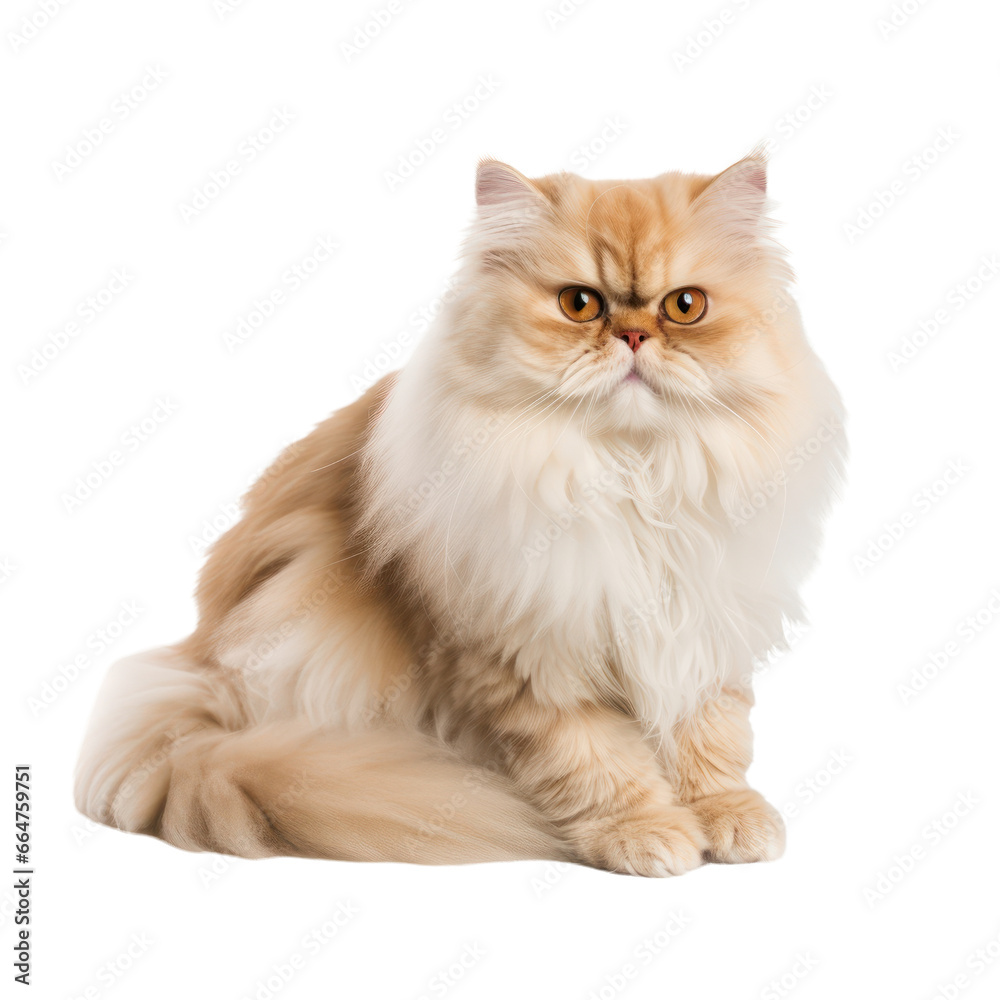 Persian cat isolated on transparent background,transparency 