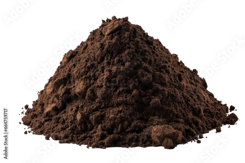 Pile of soil isolated on transparent background,transparency 