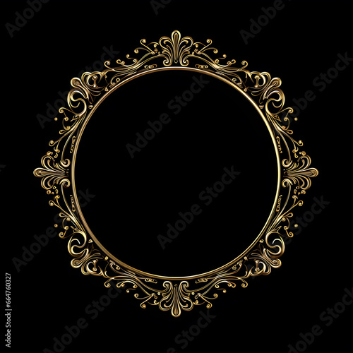 Elegant vintage ornament frame isolated on a black