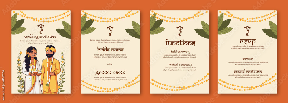 Indian wedding invitation template 