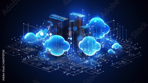 Abstract cloud computing technology concept.