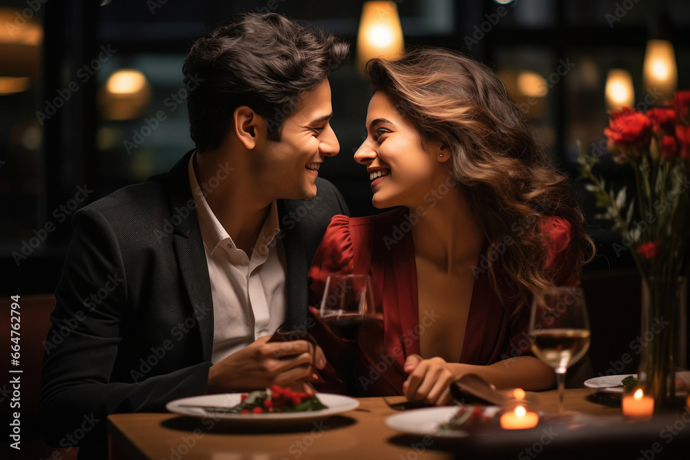 Happy young couple in love, celebrating birthday, anniversary or valentine day. Happy young couple in love, celebrating birthday, anniversary or valentine day.