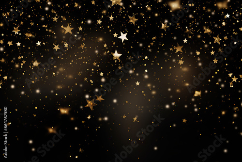 Golden stars on a black background.