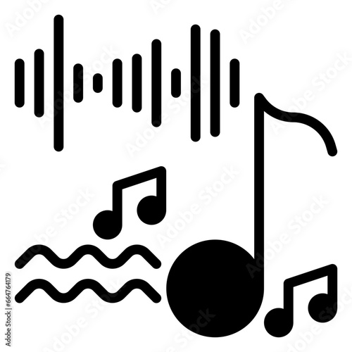 Musical Notes icon, line icon style