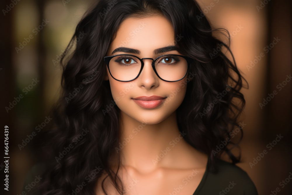 Young beautiful woman with eye glasses Young beautiful woman with eye glasses