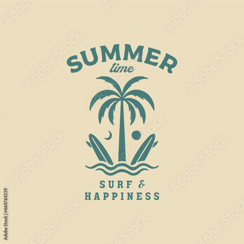 Vintage surf design template for surf club, surf shop, surf merch.