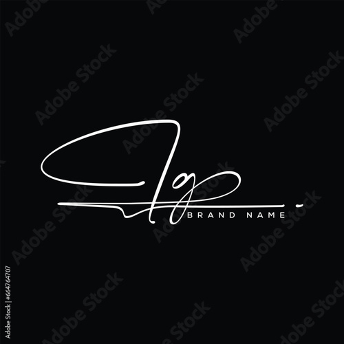 IG letter beauty handwriting vector logo