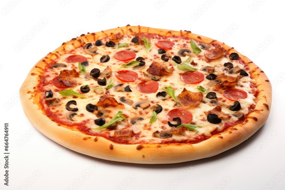 Pizza isolated on white background.