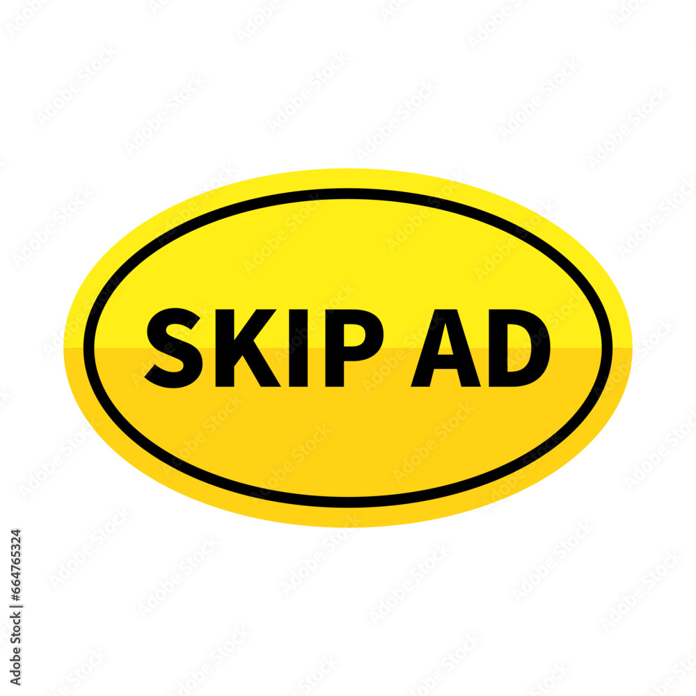 Skip Button In Yellow Oval Shape With Black Line For Advertising Sale Business Website
Skip Button In Yellow Oval Shape With Black Line For Advertising Sale Business Website