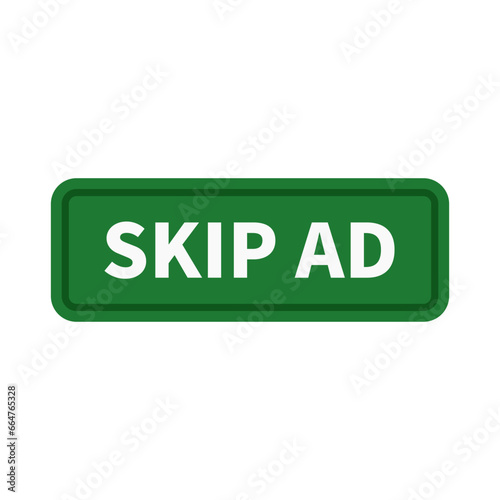 Skip Button In Green Rectangle Shape For Promotion Sale Business Website
