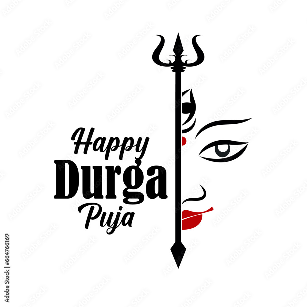 Durga Maa Face Illustration