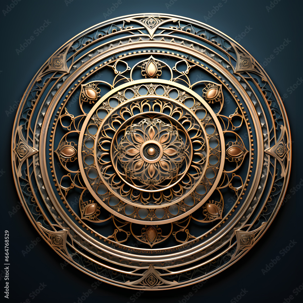 Fototapeta premium Intriguing mandala ornamental frame for a meditative feel