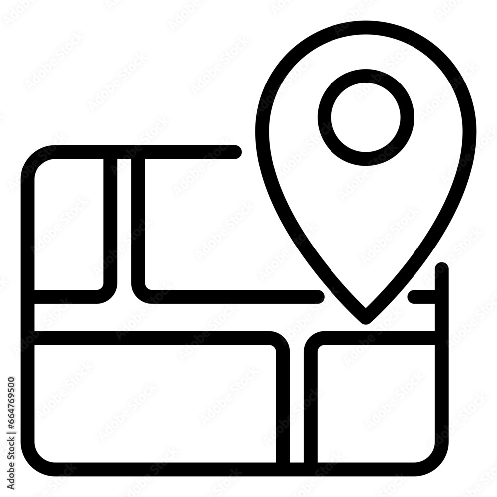 Map icon, line icon style