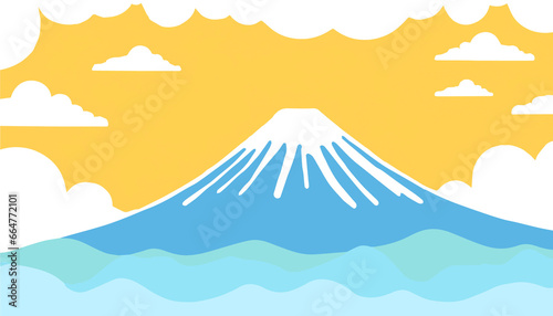 富士山のイラスト（背景画像）
