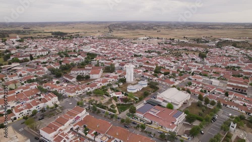 Aerial view of town Castro Verde - White Plains, Portugal, countryside cityscape photo