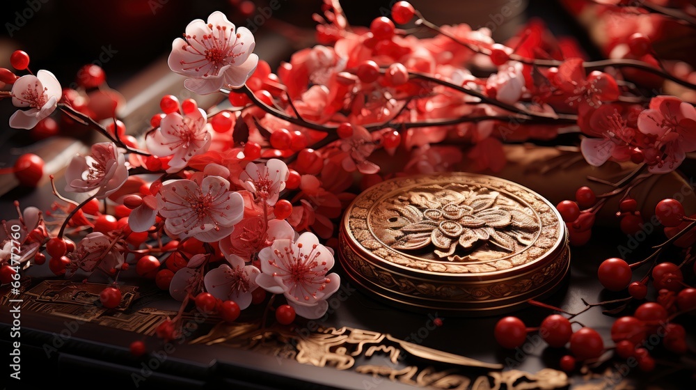 Accessories Chinese New Year Festival Decorations, Happy New Year Background, Hd Background