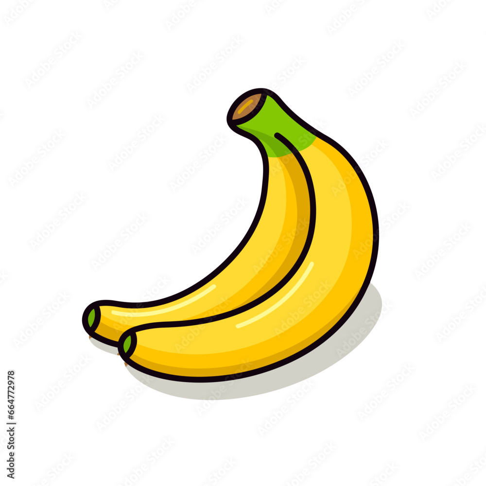 Zwei minimalistische cartoon Bananen Logo Symbol Vektor