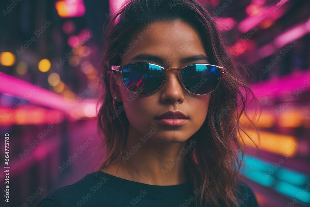 portrait of a person in a nightclub wearing sunglasses portrait of a person in a nightclub wearing sunglasses