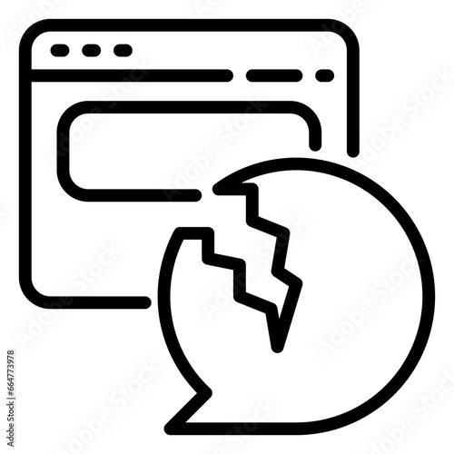 Dissatisfied icon, line icon style