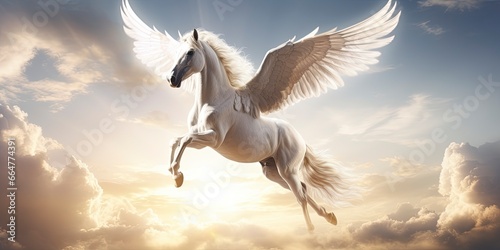 A white horse with wings. © MstSanta