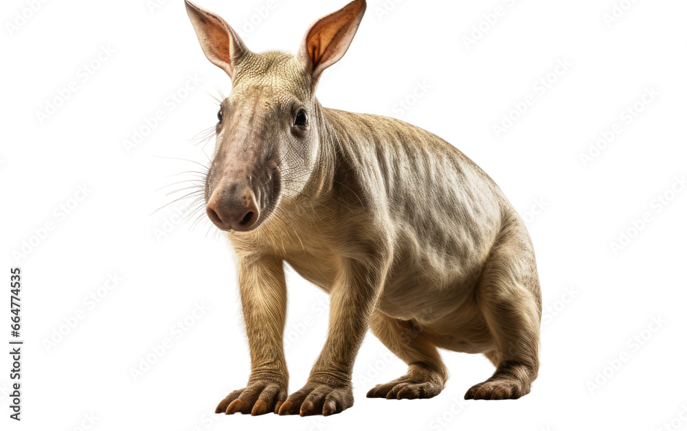 Beautiful Aardvark is Standing on a Clear Surface or PNG Transparent Background.