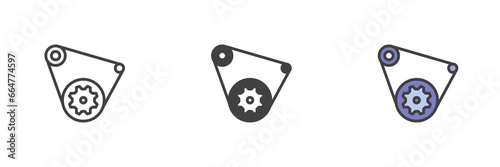 Belt drive different style icon set
