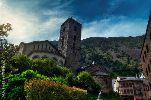 The Church of San Esteban    is a church located in the Plaza del Pr  ncep Benlloch de Andorra la Vieja  the capital of the principality of Andorra