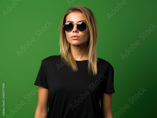 Fictional Confident and Cool Model with Sunglasses. Generative AI.