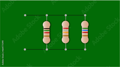 ilustration of resistor and smd electronics component photo