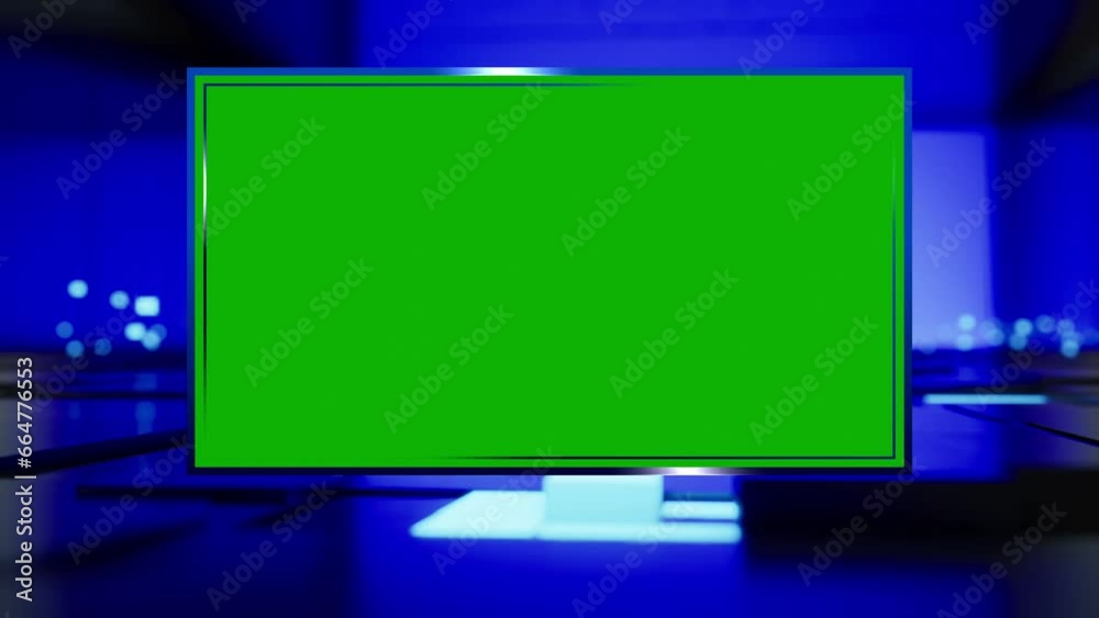 Background for TV news broadcast with green screen. Virtual studio with green screen Background for TV news broadcast with green screen. Virtual studio with green screen
