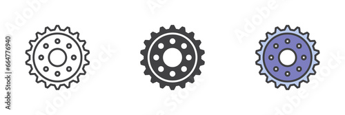 Car gear different style icon set