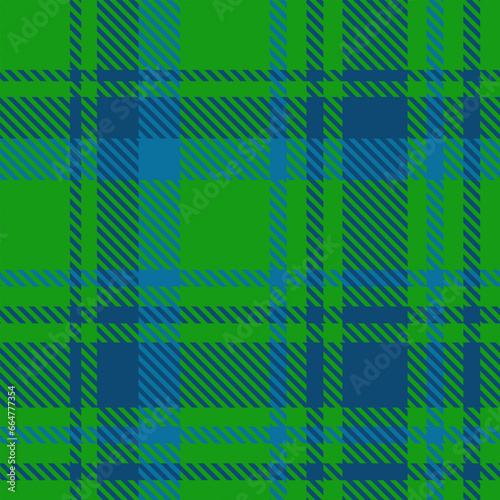 Green Blue Tartan Plaid Seamless Pattern. Check fabric texture for flannel shirt, skirt, blanket 