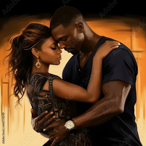 lady and man dancing, romantic, Semba, Tarraxinha, Ghetto Zouk, Coladeira, Bachata, Urban Kiz, Zouk Love, Kompa, Salsa, Bolero, Lambada, with generative AI photo