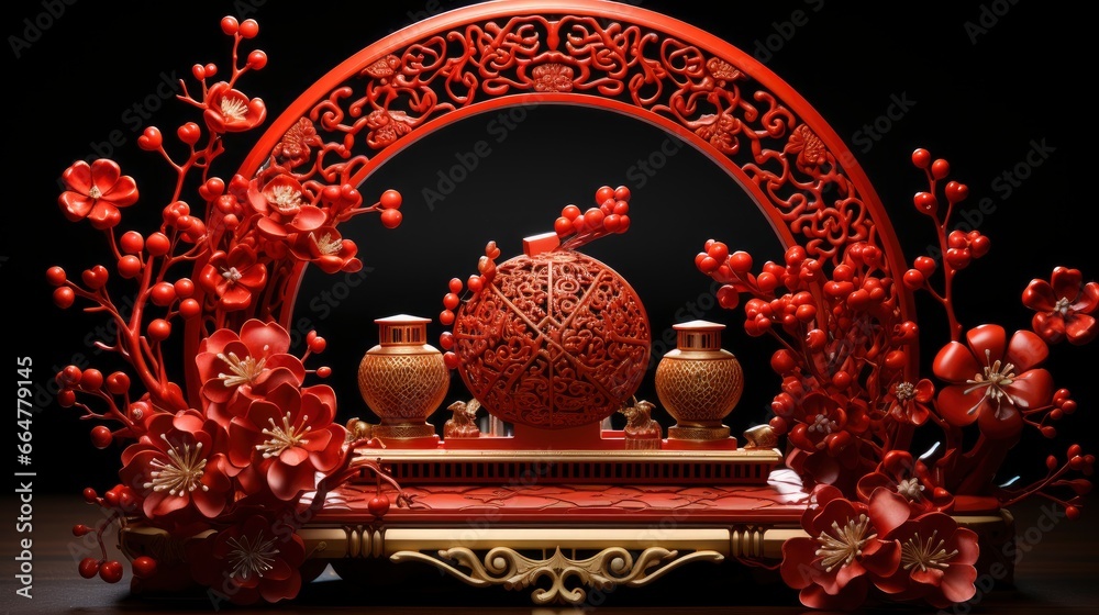 Set Chinese Decorations , Happy New Year Background, Hd Background