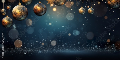 Indoor Christmas ball decoration and bokeh background.