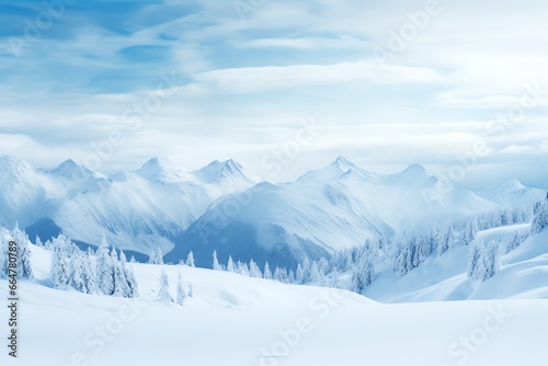 winter snowy mountain landscape © fledermausstudio