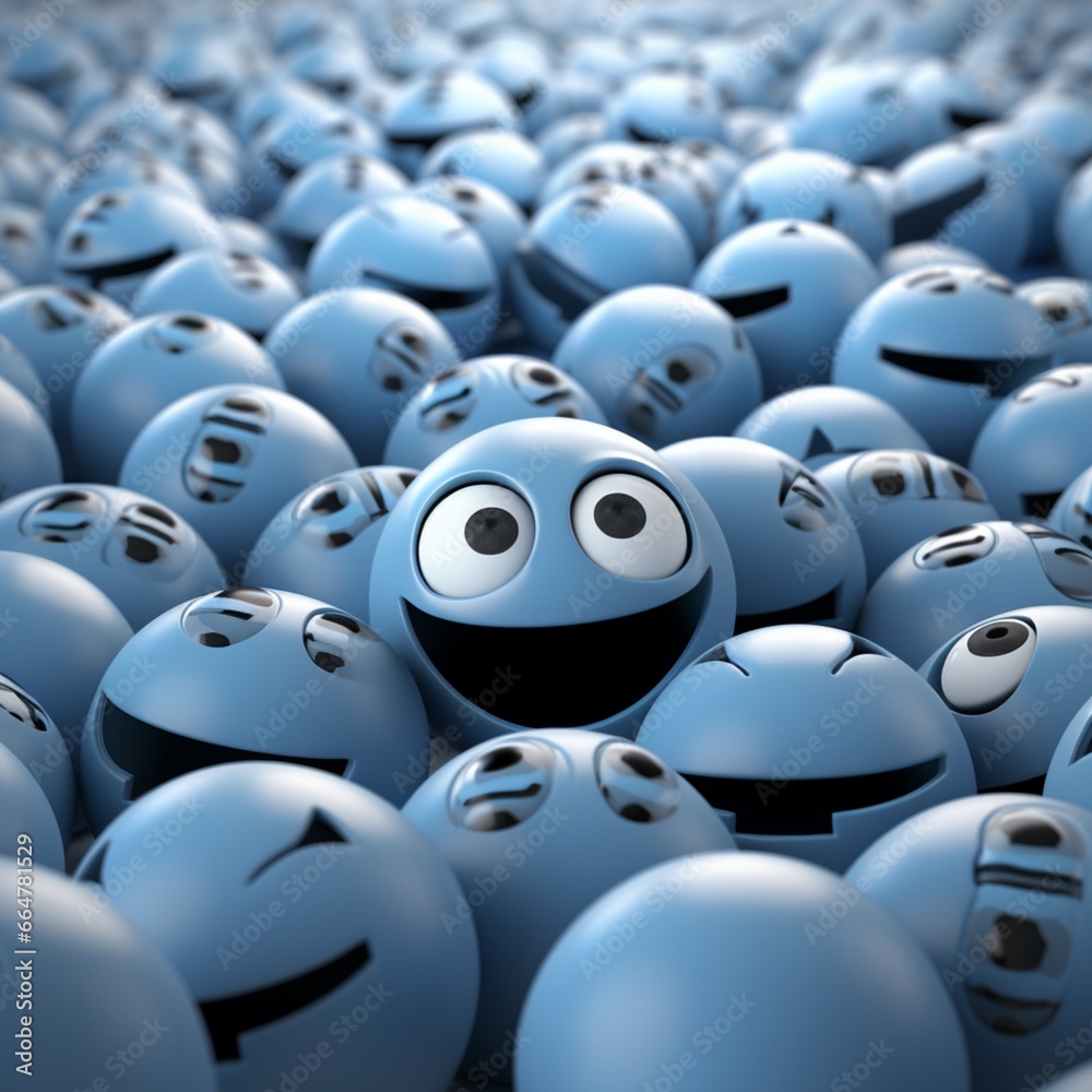 Obraz premium stand out from the crowd of crowd generated by AI