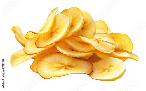 Attractive and Tasty Banana Chips on a Clear Surface or PNG Transparent Background.