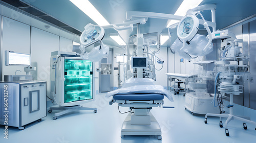 Medical devices and equipment in a hospital operation room photo